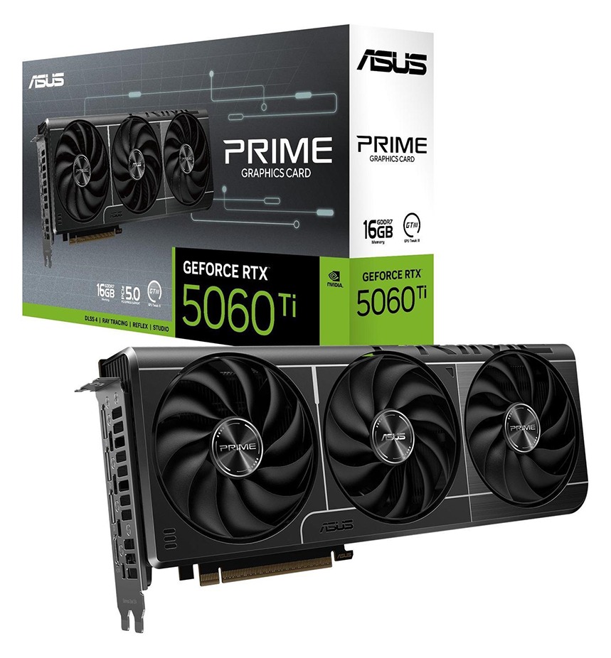 Видеокарта ASUS PRIME GeForce RTX 5060 Ti с 16 ГБ памяти